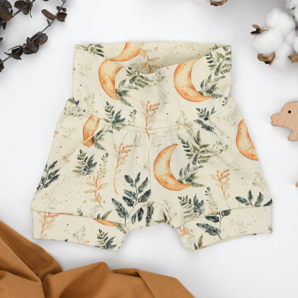 Organic Cotton High Waist Baby Shorts, Lynx Organic Earthy Clothing